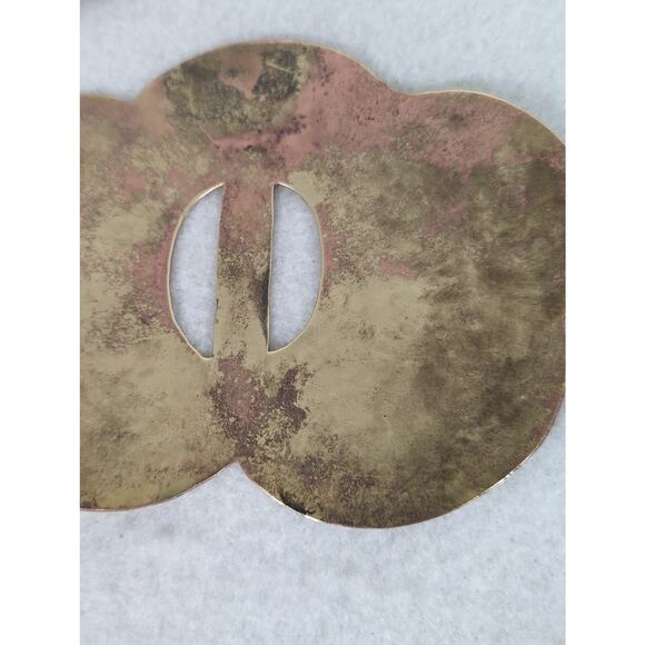 Handmade brass/copper belt buckle Artisan very old 11/4' belt allow5"x3 3/4" - Picture 8 of 9